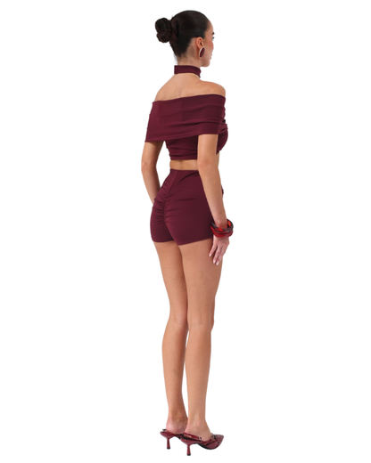 Neveah Shorts Burgundy PRE ORDER