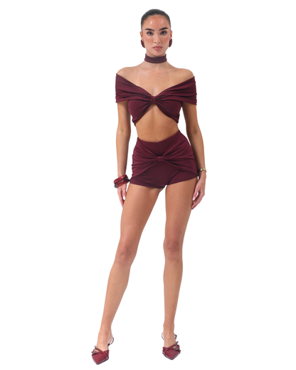 Neveah Shorts Burgundy PRE ORDER