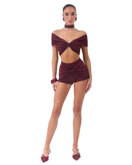 Neveah Shorts Burgundy PRE ORDER