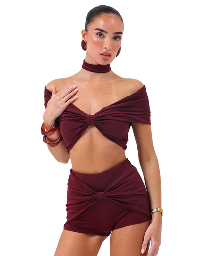 Neveah Shorts Burgundy PRE ORDER