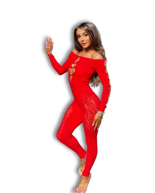 Delilah Jumpsuit Red